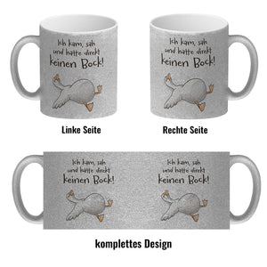 Gilbert die Gans Kaffeebecher mit Spruch Kam sah keinen Bock!