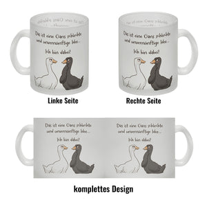 Gilbert die Gans Kaffeebecher mit Spruch Schlechte Idee - Bin dabei