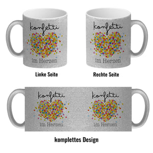 Konfetti im Herzen Karneval Geschenk Kaffeebecher