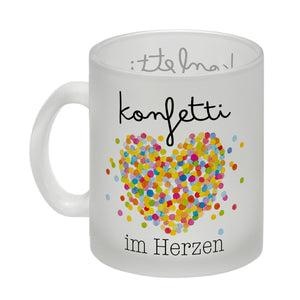 Konfetti im Herzen Karneval Geschenk Kaffeebecher