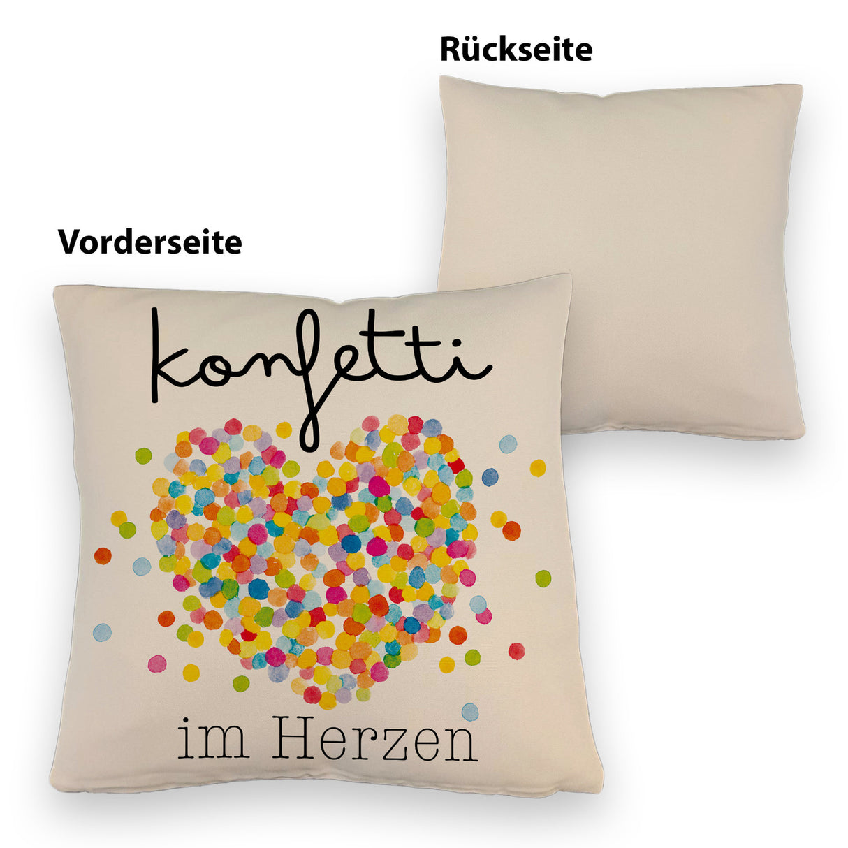 Konfetti im Herzen Karneval Geschenk Kissen
