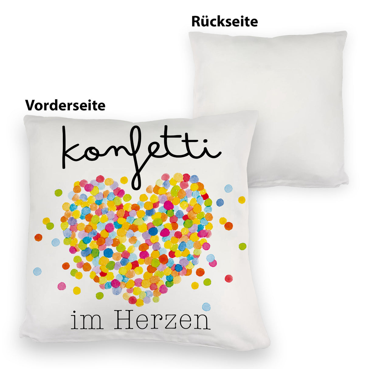 Konfetti im Herzen Karneval Geschenk Kissen