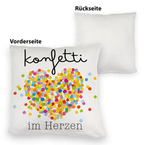 Konfetti im Herzen Karneval Geschenk Kissen