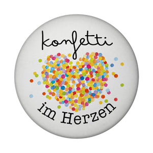 Konfetti im Herzen Karneval Geschenk Magnet rund rund