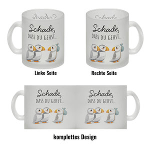 Schade, dass du gehst Papageitaucher Kaffeebecher Abschied Kollege