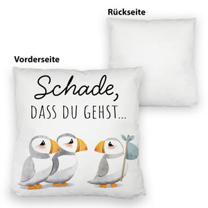 Schade, dass du gehst Papageitaucher Kissen Abschied Kollege