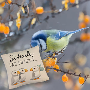 Schade, dass du gehst Papageitaucher Kissen Abschied Kollege