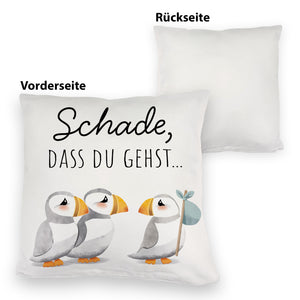 Schade, dass du gehst Papageitaucher Kissen Abschied Kollege