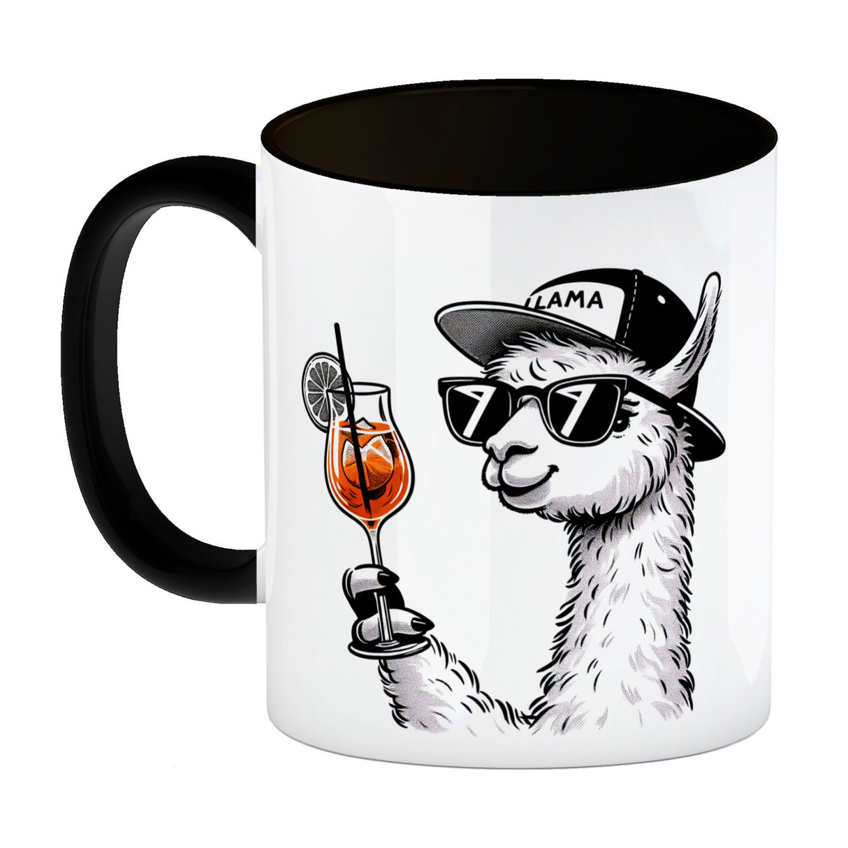 Lama Tasse Alpaka mit Aperol Spritz Kaffeebecher