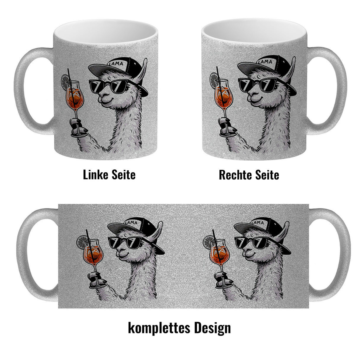 Lama Tasse Alpaka mit Aperol Spritz Kaffeebecher