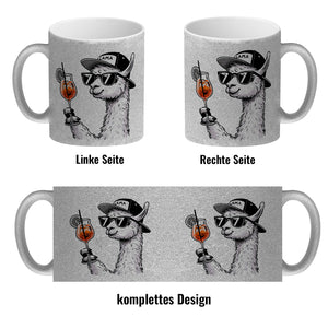 Lama Tasse Alpaka mit Aperol Spritz Kaffeebecher