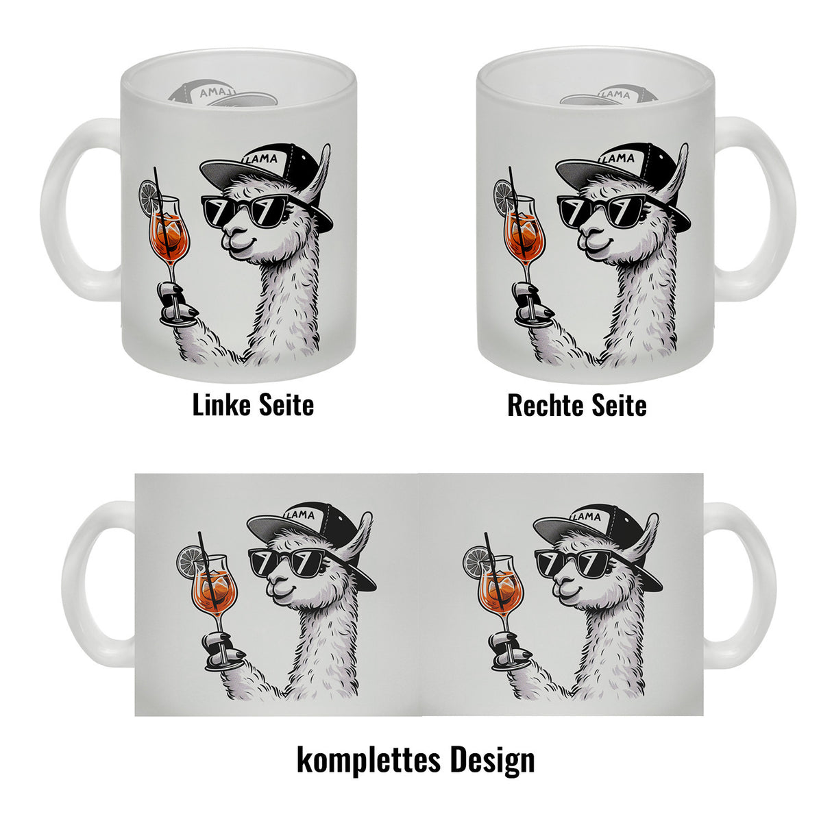 Lama Tasse Alpaka mit Aperol Spritz Kaffeebecher