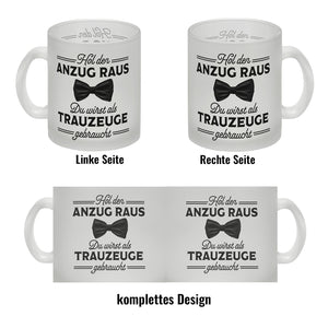 Trauzeuge Kaffeebecher Hol den Anzug raus