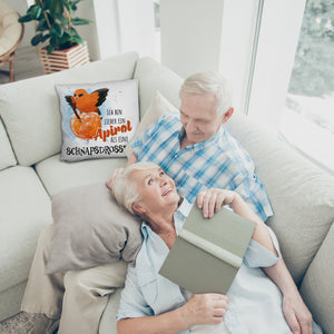 Cocktail Vogel Pirol Kissen mit Spruch Lieber Apirol als Schnapsdrossel