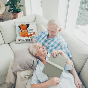 Cocktail Vogel Pirol Kissen mit Spruch Lieber Apirol als Schnapsdrossel