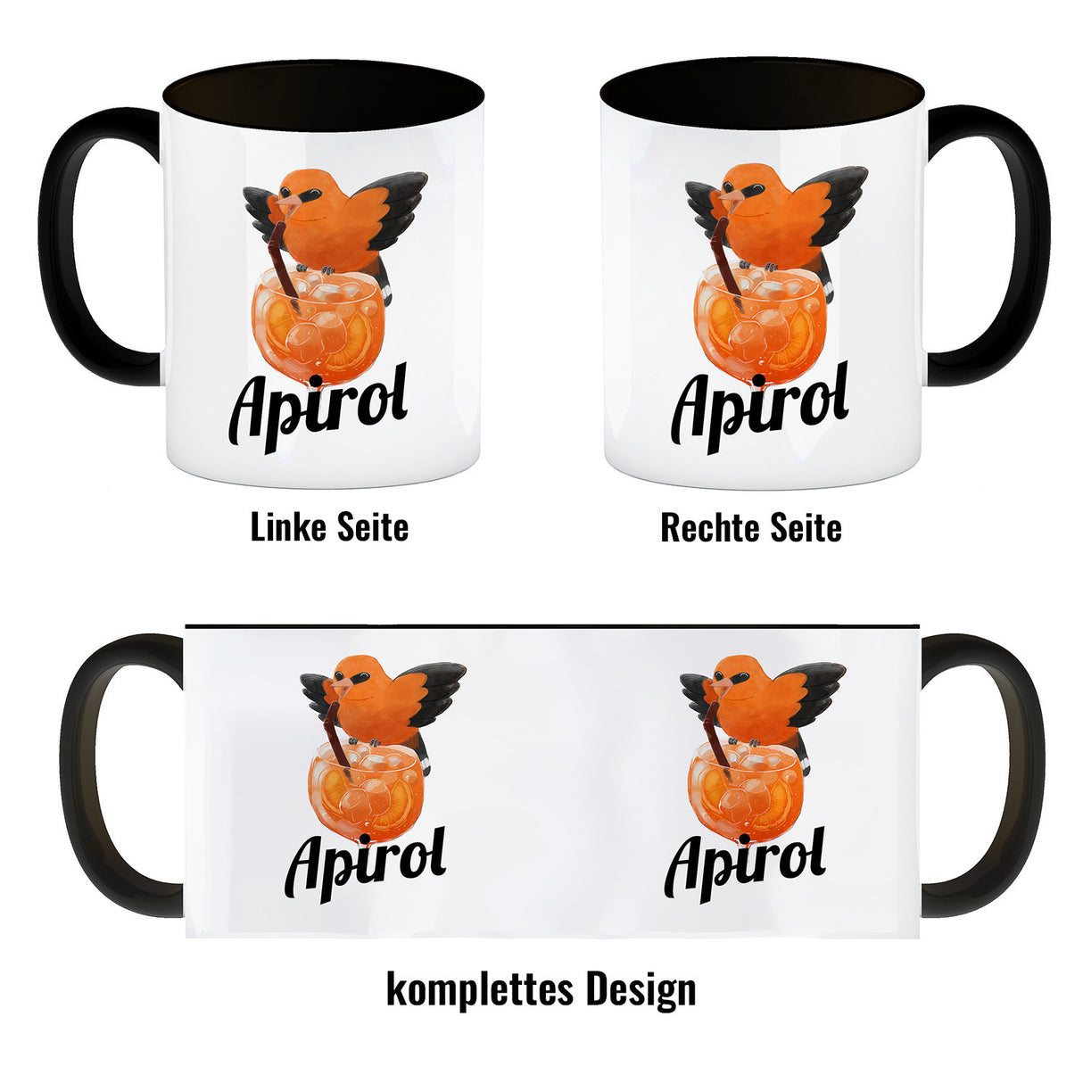 Vogel Priol Kaffeebecher mit Spruch Apirol