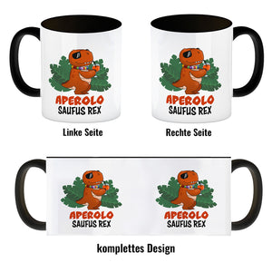 Aperolo Saufus Rex Kaffeebecher mit Spruch Cocktail T-Rex