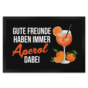 Cocktail Fußmatte in 35x50 cm mit Spruch Gute Freunde haben immer Aperol dabei