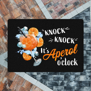 Cocktail Fußmatte in 35x50 cm ohne Rand mit Spruch Knock knock It's Aperol o'clock