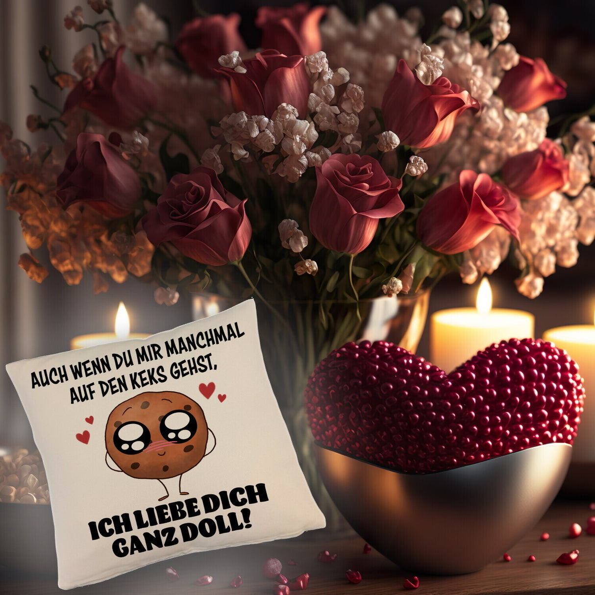 Ich liebe dich ganz doll Cookie Keks Kissen