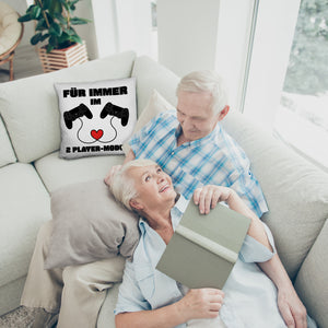 Gaming Kissen mit Spruch Für immer im 2 Player-Modus