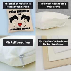 Gaming Kissen mit Spruch Für immer im 2 Player-Modus