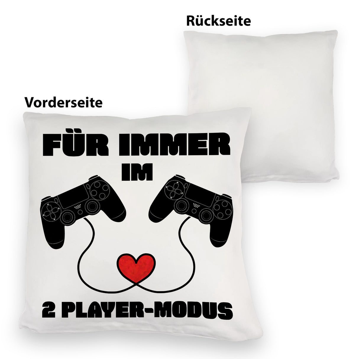 Gaming Kissen mit Spruch Für immer im 2 Player-Modus