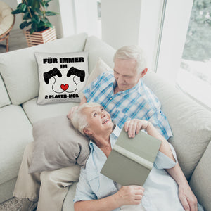 Gaming Kissen mit Spruch Für immer im 2 Player-Modus
