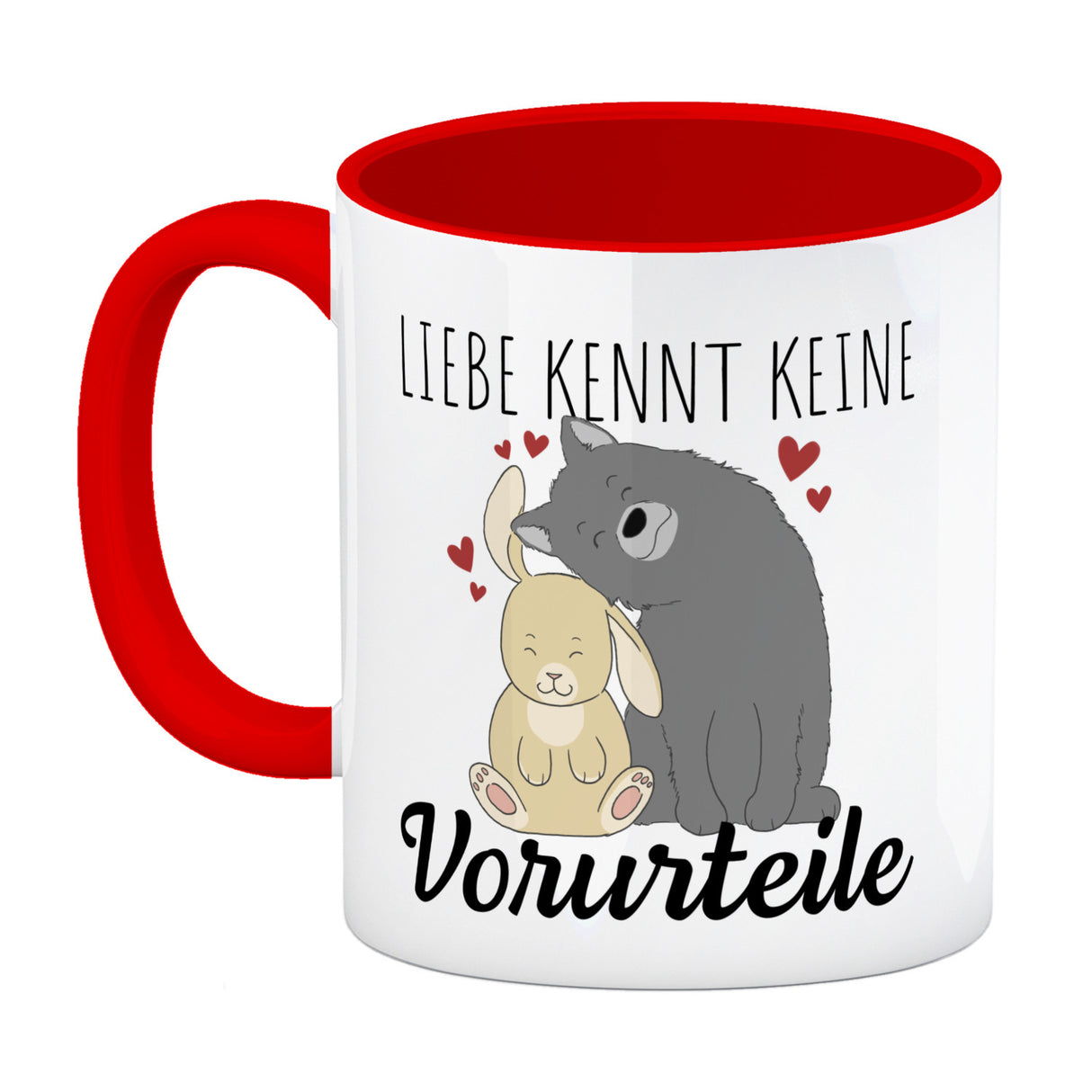 Liebe kennt keine Vorurteile Hase und Wolf Kaffeebecher
