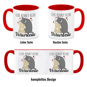 Liebe kennt keine Vorurteile Hase und Wolf Kaffeebecher