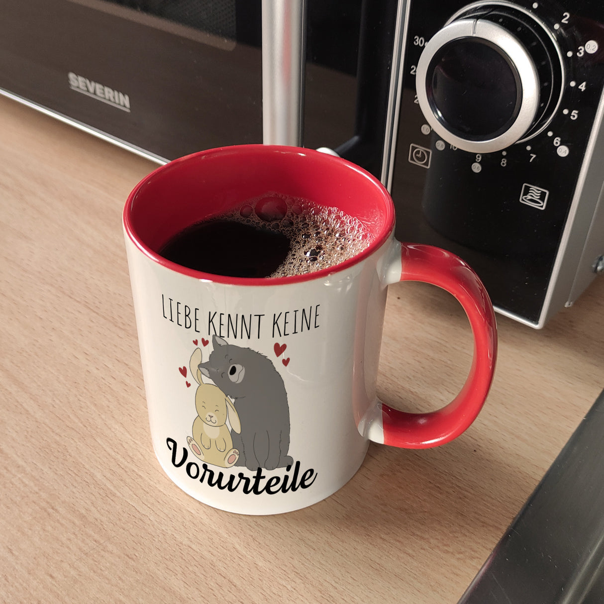 Liebe kennt keine Vorurteile Hase und Wolf Kaffeebecher