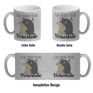 Liebe kennt keine Vorurteile Hase und Wolf Kaffeebecher