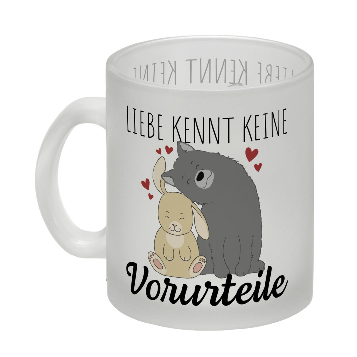 Liebe kennt keine Vorurteile Hase und Wolf Kaffeebecher