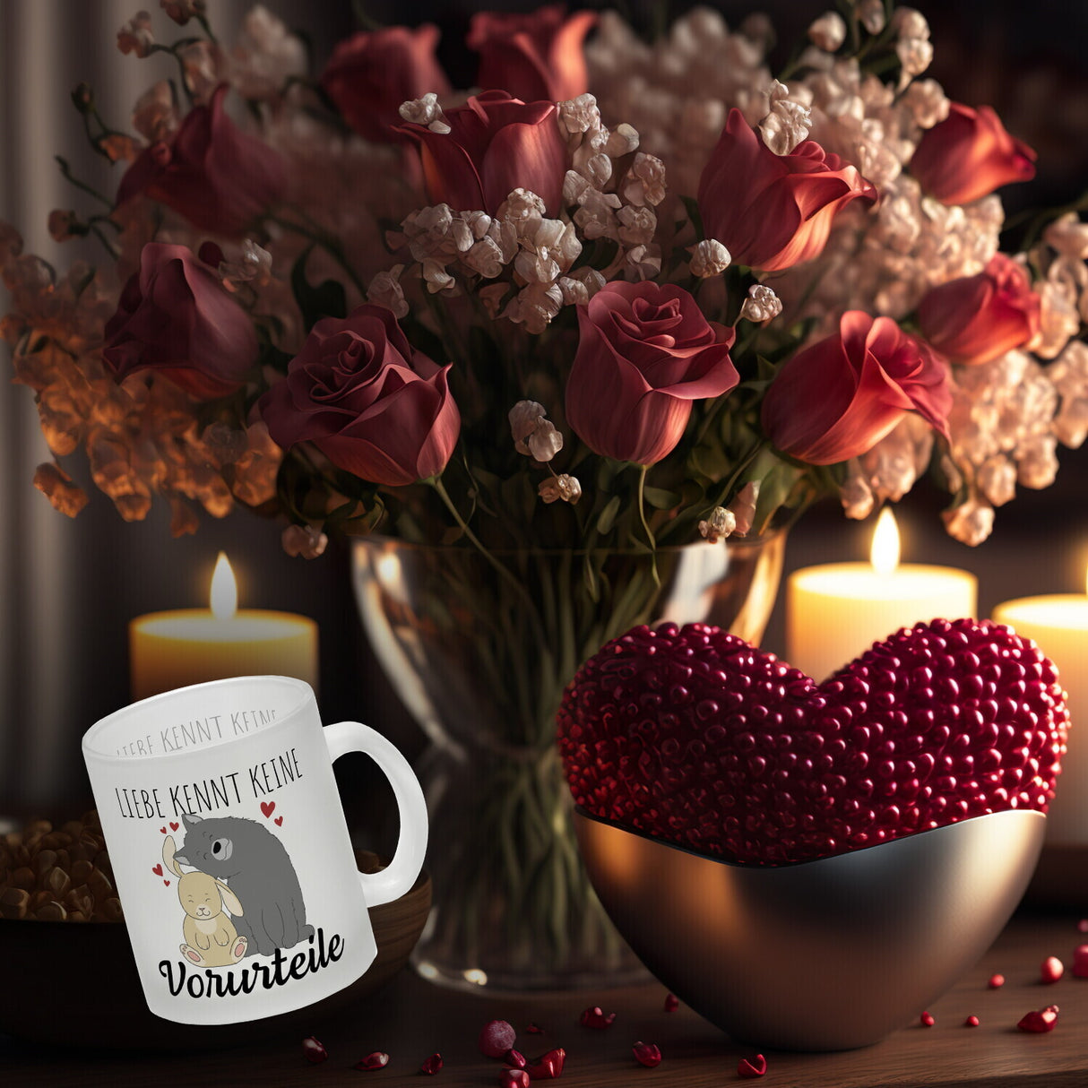 Liebe kennt keine Vorurteile Hase und Wolf Kaffeebecher