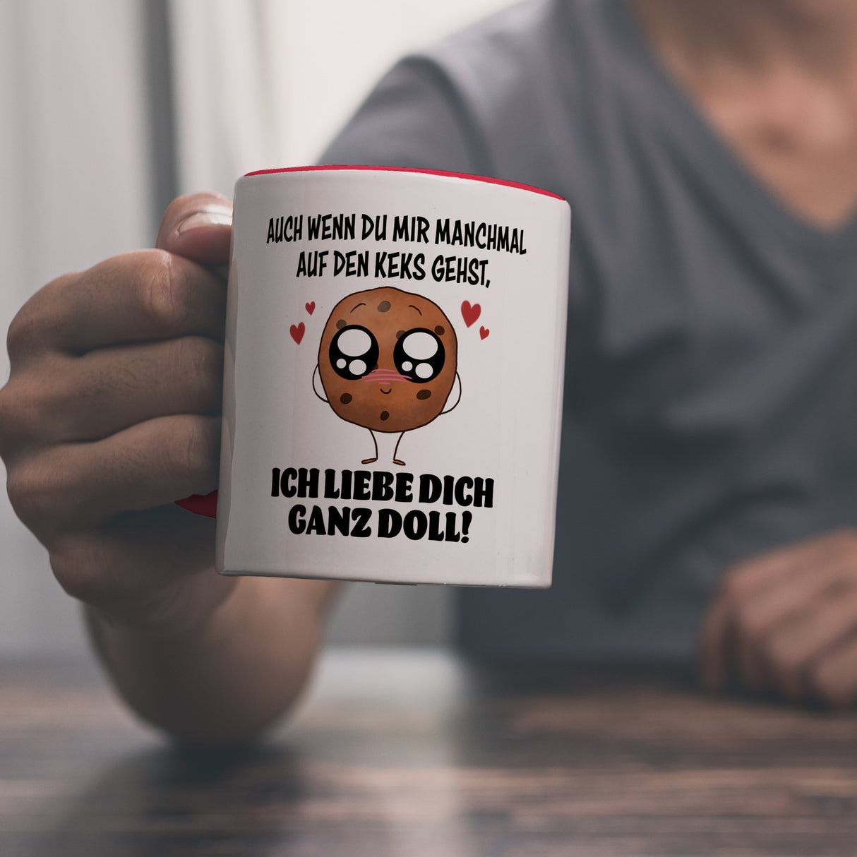 Ich lieb dich ganz doll Cookie Keks Kaffeebecher auf den Keks gehen