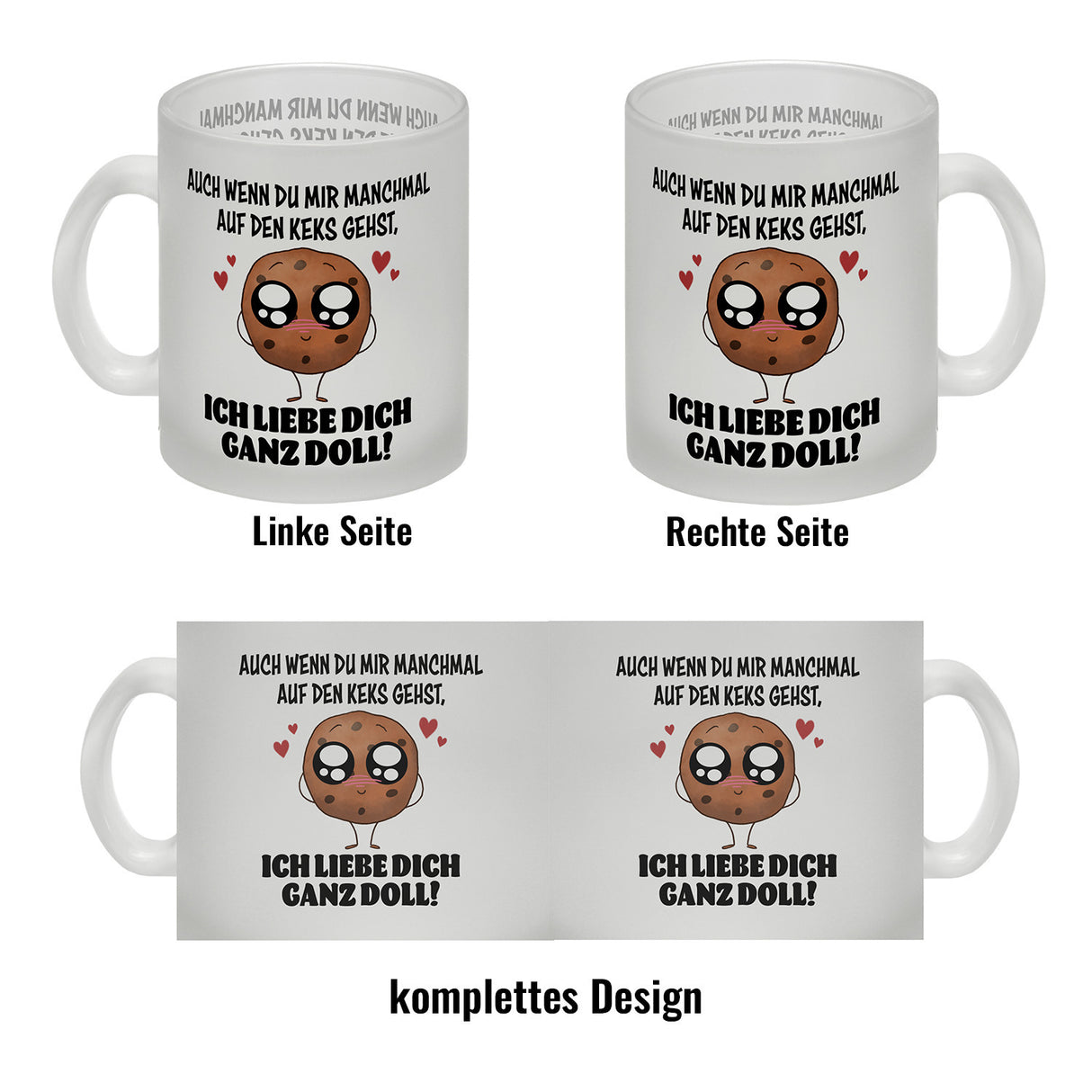 Ich lieb dich ganz doll Cookie Keks Kaffeebecher auf den Keks gehen