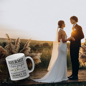 Trauzeuge Ringübergabe Kaffeebecher mit Spruch