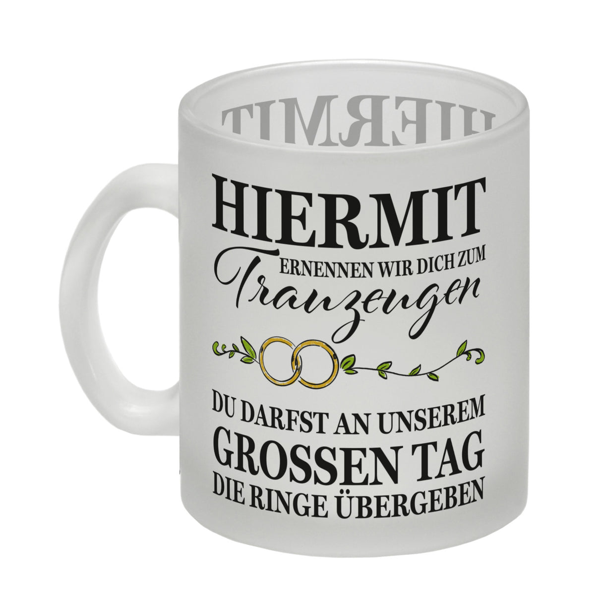 Trauzeuge Ringübergabe Kaffeebecher mit Spruch