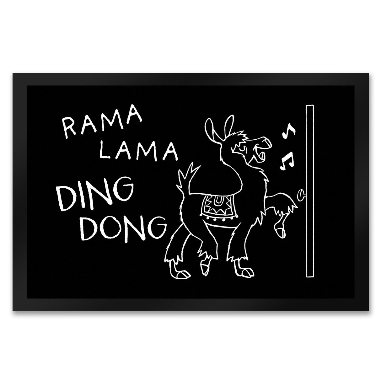 Rama Lama Ding Dong Alpaka Fußmatte in 35x50 cm