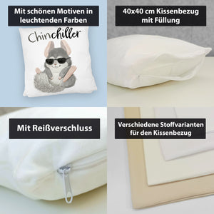 Chinchilla Kissen mit Spruch Chinchiller