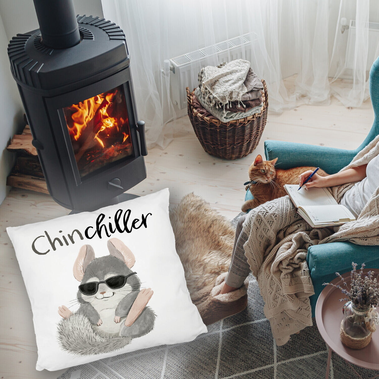 Chinchilla Kissen mit Spruch Chinchiller