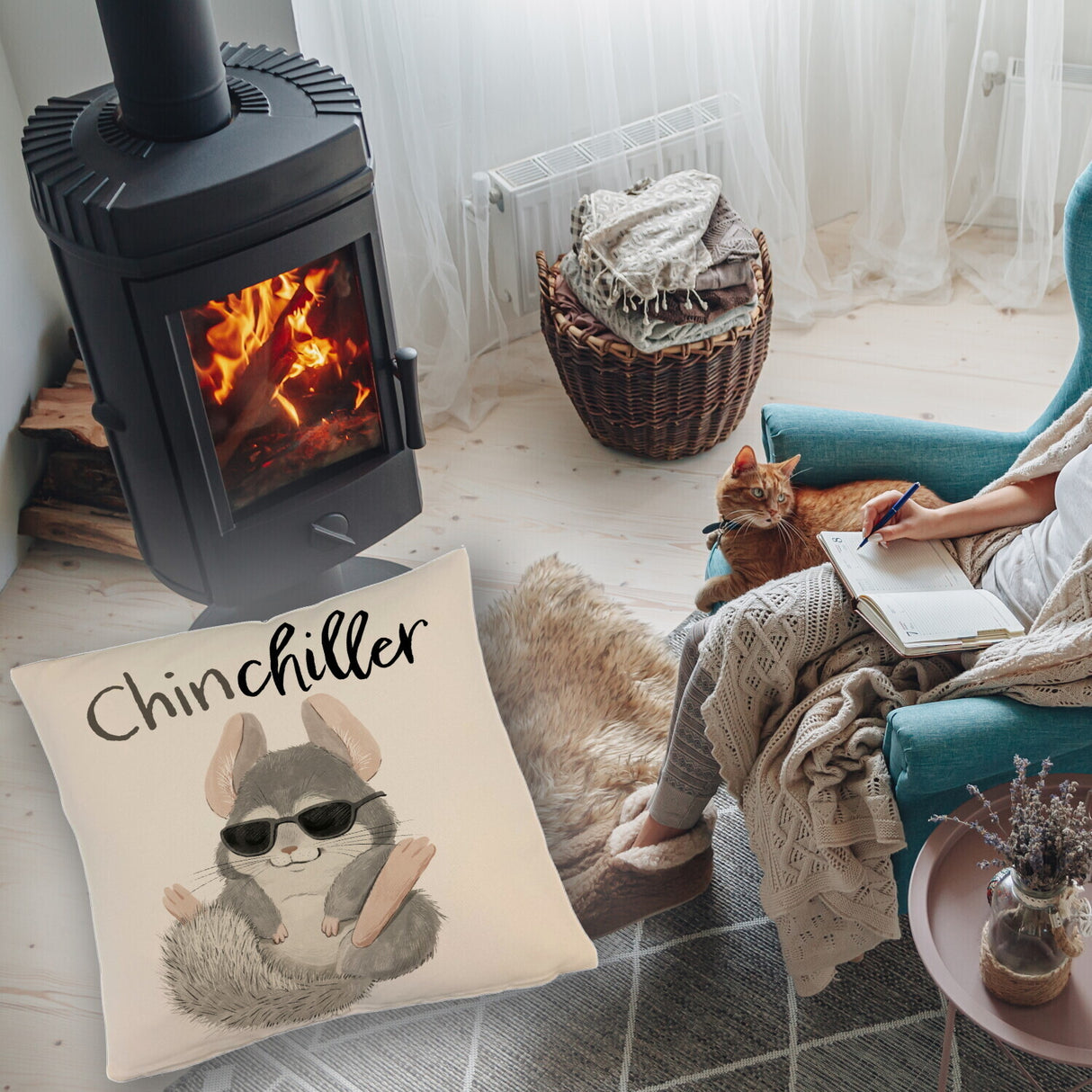 Chinchilla Kissen mit Spruch Chinchiller