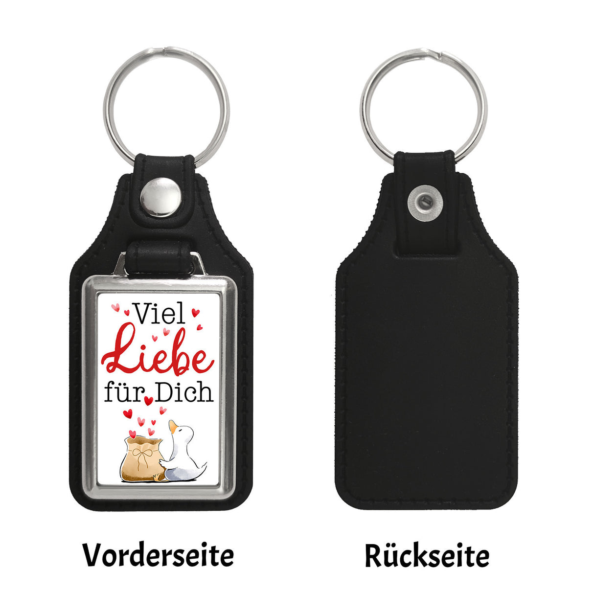 Ente Schlüsselanhänger mit Spruch Viel Liebe für dich