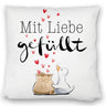 Ente Kissen mit Spruch Mit Liebe gefüllt