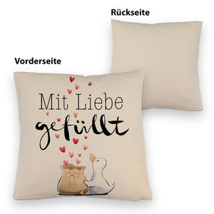 Ente Kissen mit Spruch Mit Liebe gefüllt