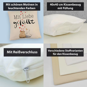Ente Kissen mit Spruch Mit Liebe gefüllt