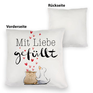 Ente Kissen mit Spruch Mit Liebe gefüllt