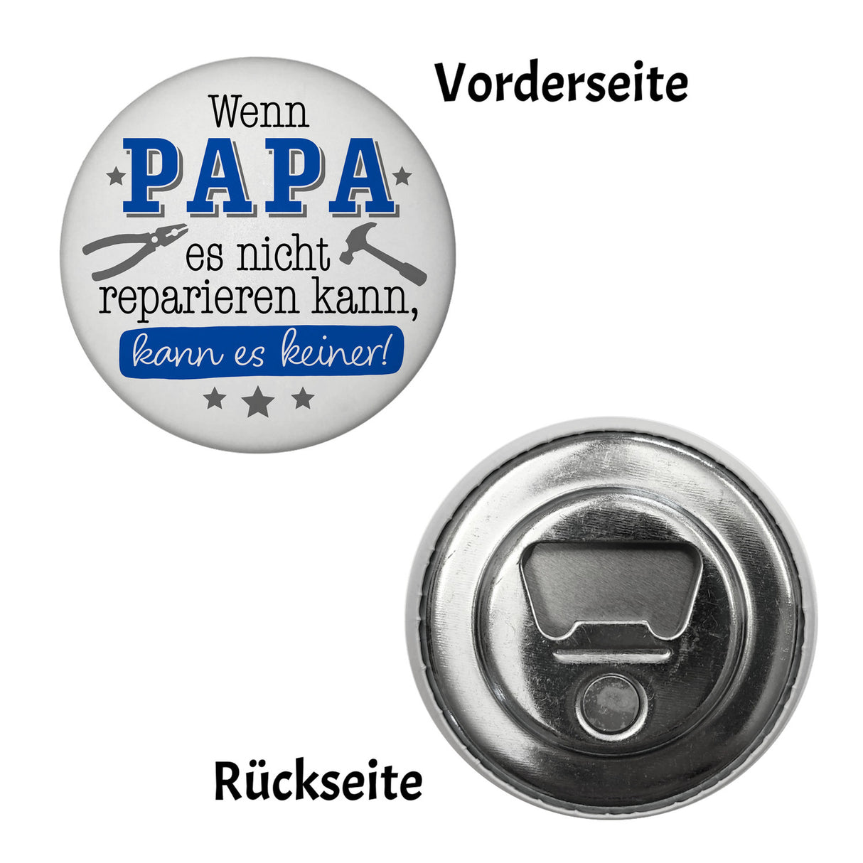 Papa Geschenk Magnet rund rund mit Spruch Wenn Papa scheitert scheitern alle