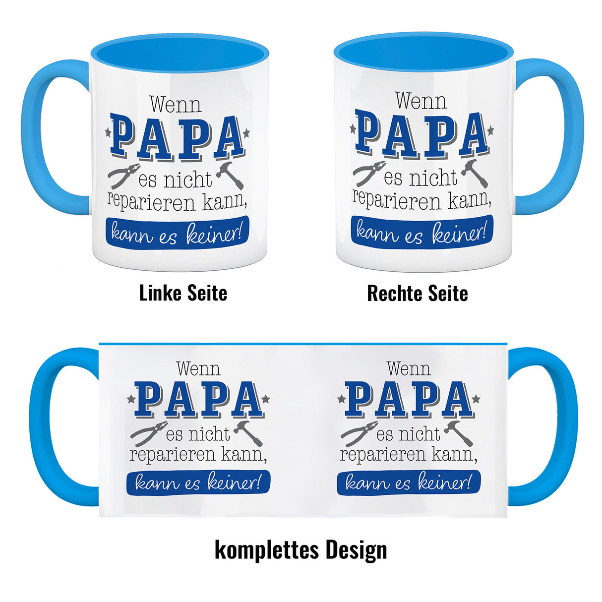 Papa Geschenk Kaffeebecher mit Spruch Wenn Papa scheitert scheitert jeder