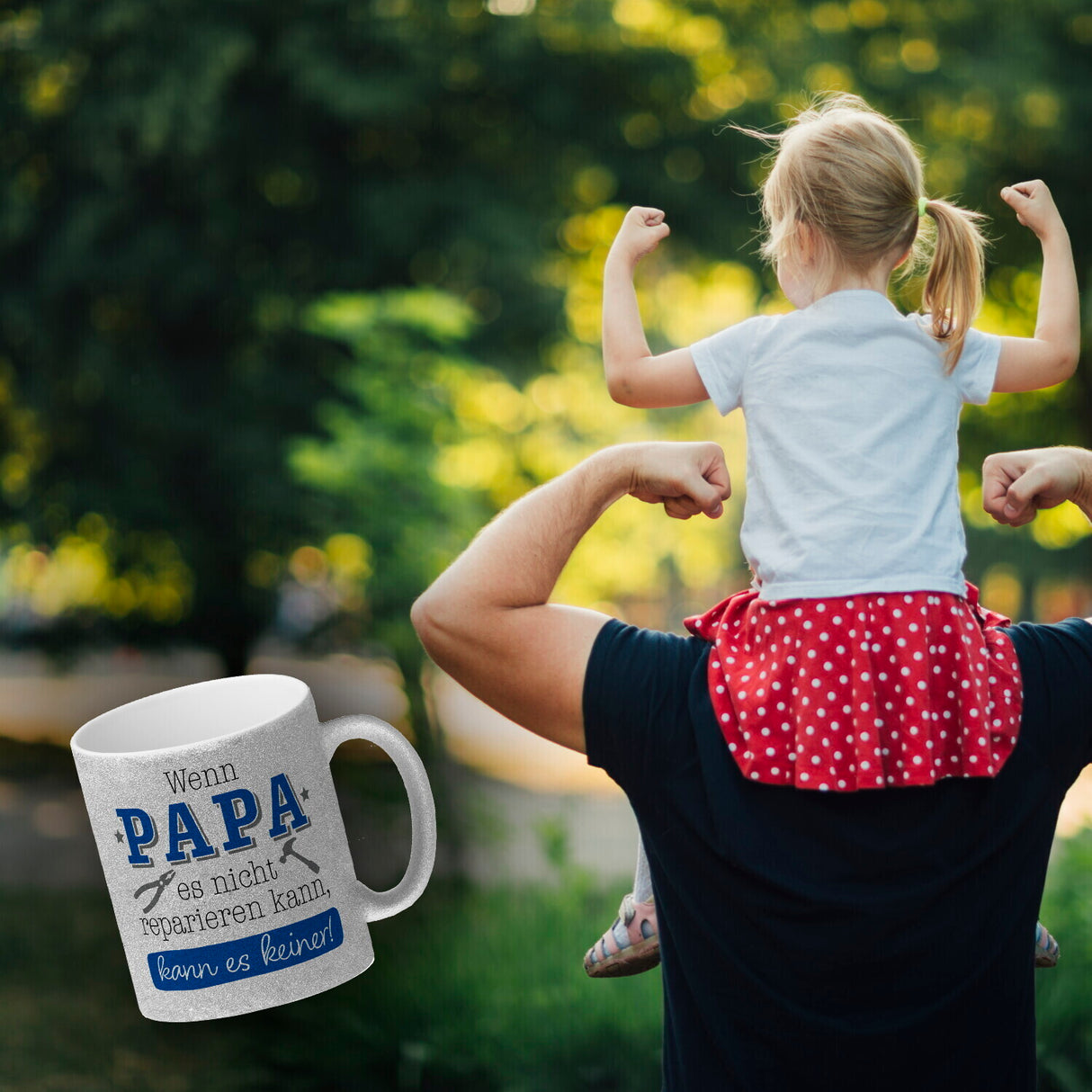Papa Geschenk Kaffeebecher mit Spruch Wenn Papa scheitert scheitert jeder